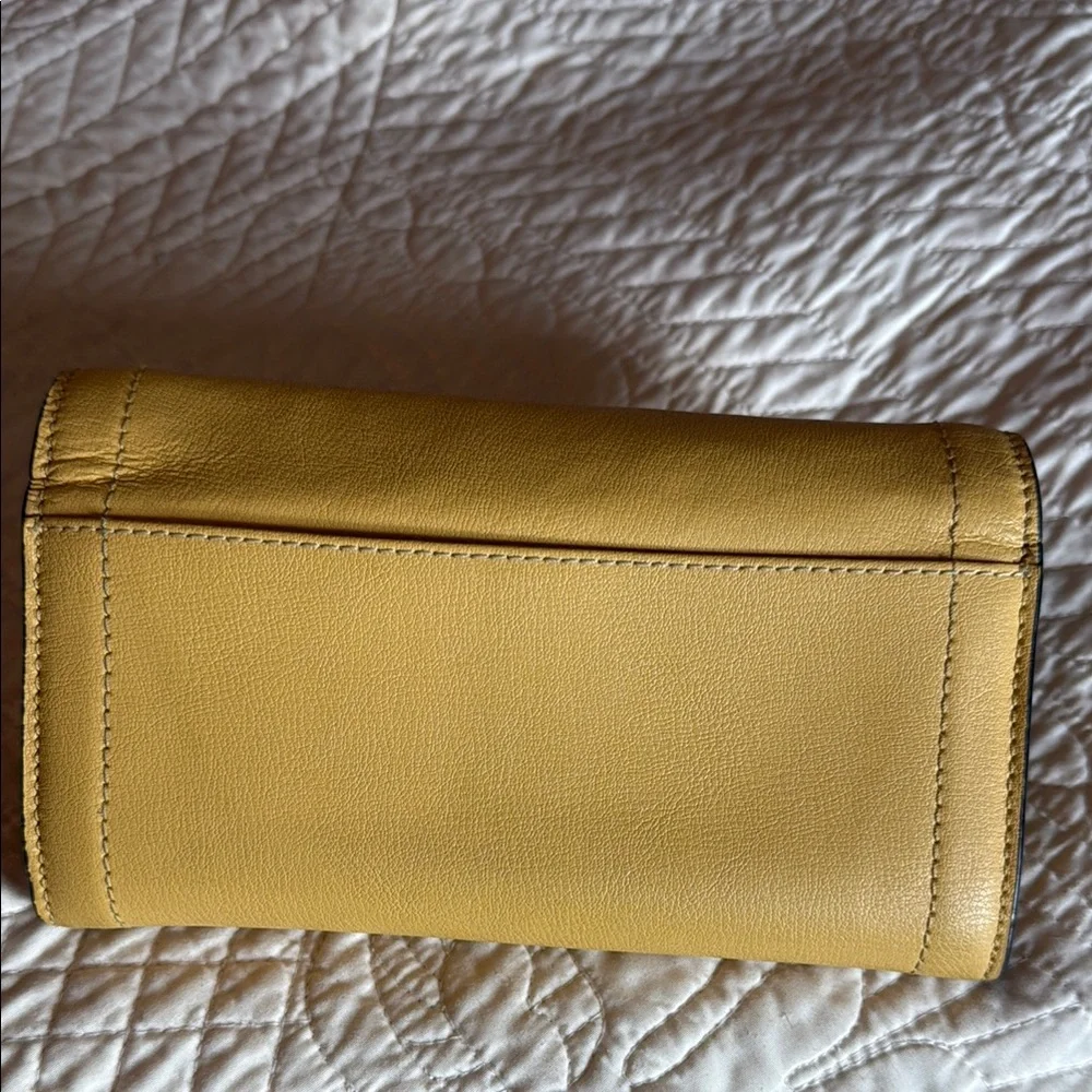 Michael Kors Yellow Leather Wallet with Gold Clasp - Picture 3 of 5